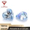 Pedra Solta de Moissanita Azul Gelo em Formato Especial de Coração, Fabricante Atacadista de Pedras para Cravação de Joias de Moissanita Colorida em Formato de Coração