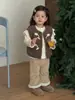 [Turanka] Ropa Infantil 2025 Estilo Coreano Chaleco Chaqueta para Niñas Set de Capa Base con Forro Polar