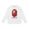 Sudadera con cuello redondo estampada de la marca de moda BAPE Ape Head, Nueva moda Hip-Hop Otoño/Invierno para Hombres y Mujeres, Cabeza de Simio Transfronteriza