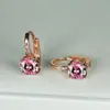 Pendientes de circonita cúbica morada de nueva ronda Cross-border Wish, modernos y versátiles, joyería al por mayor estilo europeo y americano