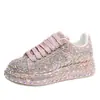 Zapatos Gruesos de Papá con Diamantes Completos para Mujer Tendencia Ins 2025 Nuevo Look Adelgazante Tenis con Pedrería Zapatos de Plataforma Gruesos Casuales Clásicos