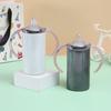 Taza para Sublimación Recubierta con Transferencia de Calor Transfronteriza Taza Recta de 12 oz Taza con Doble Asa Taza Termo Pequeña Elegante Venta Caliente Transfronteriza