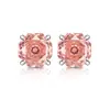 Transmisión en Vivo Más Vendidos Pendientes de Piedras Preciosas de Colores Diamante de Alto Carbono Corte Rosa Milenario Pendientes Octogonales y Pendientes de Moda Transfronteriza Europea y Americana