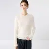 Suéter de cachemira para mujer con cuello redondo, nuevo suéter base de punto liso para otoño e invierno, suéter pullover holgado de cachemira