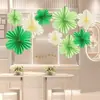 Decoración de Año Nuevo Flor de Abanico de Papel Diseño de Habitación de Boda Palabra Feliz de Panal Decoración de Boda Colgante de Techo Linterna Colgante de Fondo