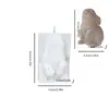 Molde para Vela Aromática de Conejo DIY de Pascua Adorno de Conejo 3D Molde de Silicona de Yeso