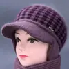 Sombreros para mujeres de mediana edad y ancianas, sombrero cálido de invierno para mamá, grueso con terciopelo, sombrero tipo cubo para personas mayores, abuela, sombrero de lana tejido para señora mayor