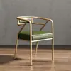 Silla de Comedor de Hierro Forjado de Lujo Nórdico Silla con Respaldo para el Hogar Silla de Ocio Moderna para Restaurante Celebridad de Internet Silla de Oficina para Restaurante de Hotel