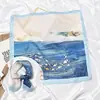 Bufanda pequeña multifuncional de Corea del Sur, pañuelo cuadrado pequeño con pintura al óleo original, bufanda pequeña versátil decorativa para primavera y otoño, diadema para el cabello que reduce la edad, pañuelo para la cabeza