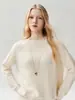Suéter de cachemira nuevo, de corte relajado, cuello redondo y manga raglán para mujer, un suéter de lana versátil perfecto para usar en capas en otoño e invierno.