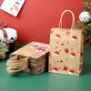 Sacolas de Presente de Natal Transfronteiriças, Sacolas de Presente com Desenho do Papai Noel, Sacolas de Embalagem para Festas de Fim de Ano, Sacolas de Papel Kraft