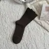 Calcetines de Otoño e Invierno para Mujer Calcetines Gruesos de Lana de Longitud Media Estilo Coreano Punto de Colorido Hilos Retorcidos Apilados Estilo Japonés Medias Vintage