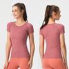 Body para Mujer Top Secado Rápido Ropa de Yoga Elástico Yoga Fitness Cuello Redondo Manga Corta Camiseta Transpirable Deporte Tendencia