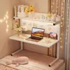 Escritorio de computadora para cama de dormitorio de estudiante universitario, escritorio flotante para litera de dormitorio, estante de almacenamiento de cabecera de arte en hierro