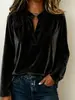 Nuevas blusas de mujer transfronterizas europeas y americanas de Amazon 2026 otoño e invierno casual color liso cuello en V holgada de terciopelo