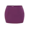 Saia Justa Sexy para Garota Popular, Novo Estilo Primavera Cintura Baixa Slim Fit Cor Sólida Anti-Exposição Saia Curta Mini Saia para Mulheres