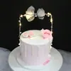 Arco de Hierro Perla Lazo Decoración de Pastel Enchufe Fiesta de Cumpleaños Mesa de Postres Escena Adorno Bandera