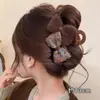 Presilhas de cabelo de pelúcia para outono e inverno para mulheres, acessórios de cabelo de luxo leve e de alta qualidade, presilhas elegantes para penteados presos, presilhas tipo tubarão estilo coreano para a parte de trás da cabeça