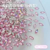 Joyería Rosa de Fondo Plano, Biselada, Ultra Brillante, Forma de Gota de Agua, Estilo Nuevo para Uñas con Acabado de Corte Natural de Alta Gama