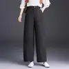 Calça feminina de cor sólida, cintura alta, solta, modeladora, com corte curvo, novo estilo outono 2026, elegante e com bom caimento, calça longa casual versátil, moderna