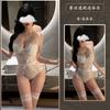 Churui Lencería Sexy Mono Sexy de Encaje con Almohadilla en el Pecho Uniforme Qqny Conjunto de Pijama Tentación de Deseo Puro 6562