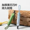 Cuchillo Utilitario Mini de Hoja Negra Conveniente Deli Ns068 con Correa de Seguridad para Uso Doméstico y Apertura de Paquetes