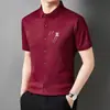 Fábrica Direta Camisa de Seda de Gelo Masculina Verão Manga Curta Casual Antirrugas Não Passa Gelo Sem Costura Manga Curta Branco