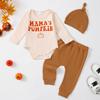 Bebés y niños pequeños transfronterizos neutros calabaza de mamá calabaza pequeña pantalones de triángulo de manga larga sombrero