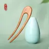 Penteado com grampo de cabelo duplo em U estilo antigo penteado hanfu pauzinhos de madeira de pêssego de alta qualidade grampo de duas hastes adorno de cabeça grampo antigo puxador de cabelo de madeira