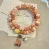 Cuentas de Abaco de Frijol de Leche Tipo Jade Pulsera Bodhi Pulsera de Oración de Doble Círculo Accesorios de Loto Joyería Unisex Pulsera Venta al por Mayor