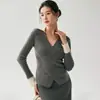 Chique urbano~Suéter de cashmere com blocos de cor e decote V cruzado para mulheres, cardigã de tricô com mangas compridas e corte justo, com gola de lapela