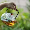 Tetera de Vidrio de Borosilicato Alto con Separación de Agua y Té y Asa, Adecuada para Hervir Agua y Preparar Té Verde, Tetera Individual