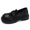 Mocasines retro redondos de charol, modernos y versátiles para mujer, zapatos Mary Jane de suela gruesa estilo universitario, versátiles estilo británico