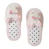 Amazon Zapatillas de Algodón con Lunares de Osito de Dibujos Animados para Mujer, Calzado de Casa para Interior de Invierno, Zapatillas de Felpa con Bloques de Color, Estilo Europeo Americano para Mujer