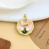 Pingente com Design de Flor do Jardim de Monet Pintado à Mão Transfronteiriço, Estilo Pintura a Óleo, Acessório de Colar Pingente Floral de Alta Qualidade