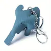 Llavero de Elefante Pequeño Lindo de Cuero Genuino Colgante Creativo de Animal para Llave de Coche Colgante de Muñeca de Bolso de Piel de Vaca de Primera Capa Lindo