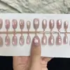 Fabricante de 30 puntas de uña de gato cereza con cuentas de cristal y efecto ojo de gato, uñas vestibles de alta gama, uñas postizas prefabricadas al por mayor
