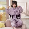 Pijama para Niños 2026 Nuevo Estilo Otoño e Invierno Coral Fleece para Niñas Forro Polar para Niñas Ropa de Dormir de Franela de Invierno para Niños Grandes