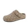 Sandalias retro de fieltro estilo Birkenstock sin cordones para mujer, nueva colección otoño/invierno 2026, de suela gruesa, que aumentan la altura, versátiles y con forro de polar