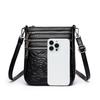 Bolsa de Ombro Casual com Relevo para Senhora de Meia-Idade, Bolsa Saco de Alta Qualidade, Bolsa Transversal Versátil com Múltiplos Zíperes para o Dia a Dia