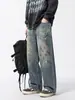 Jeans de Mezclilla Lavada con Salpicaduras Retro Americano Nuevos para Hombre 2026, Marca de Moda High Street, Pantalones de Algodón Rectos Holgados