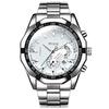 Relógio Automático Genuíno Oficial Masculino Não Mecânico Calendário À Prova d'Água Luminoso Pulseira de Aço Estilo Novo Simples