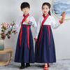Disfraz antiguo de Hanfu para niños, disfraz de Guoxue para niñas, disfraz de actuación de la regla del discípulo del sutra de tres caracteres para niños, disfraz de actuación de niño con falda y libro