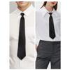 Corbata negra brillante para hombre y mujer, corbata de negocios de moda, corbata sin cremallera, corbata a juego para camisa y traje.