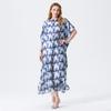 Casual, Cómodo y Holgado Estampado Transfronterizo Nuevo Falda Larga de Imitación Seda Ropa de Playa Talla Grande Comercio Exterior Europeo y Americano