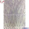 Tecido de renda fina de malha elegante bordado com lantejoulas e miçangas, estilo europeu e americano, para vestido, vestido de noiva, roupas de performance de palco, DIY feito à mão