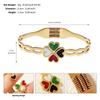 Pulsera de Resorte de Acero de Titanio Nueva de Moda Diario Combinable Lujo Ligero Pulsera Sin Color Trébol de Cuatro Hojas Dorado Pulsera Abierta para Mujer