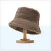 Sombrero de Pescador Imitación de Visón Transfronterizo para Mujer Invierno Prueba de Frío Sombrero de Felpa Sombrero de Cubo Cálido Peludo con Logo Bordado