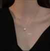 Collar de Perla de Agua Dulce con Luz Colgante Único para Mujer, Nicho de Lujo Ligero, Collar Simple, Collar de Plata Esterlina, Productos Genuinos, Cadena para Clavícula