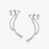 Pendientes de clip de oreja de plata de ley 925 para mujer, estilo europeo y americano, con personalidad de alto nivel, estilo celebridad de Internet, estilo viento frío.